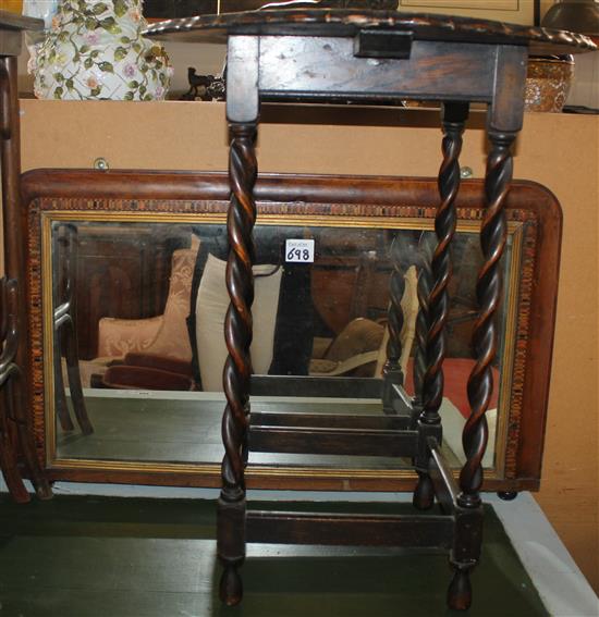 Victorian walnut mirror and an occasional table